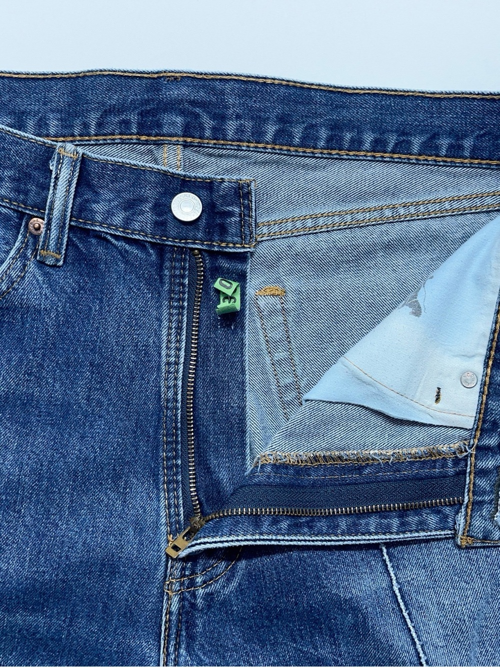 Levi’s 505 Jeans Mens 36x30 Blue Denim Custom Bead - Picture 6 of 16